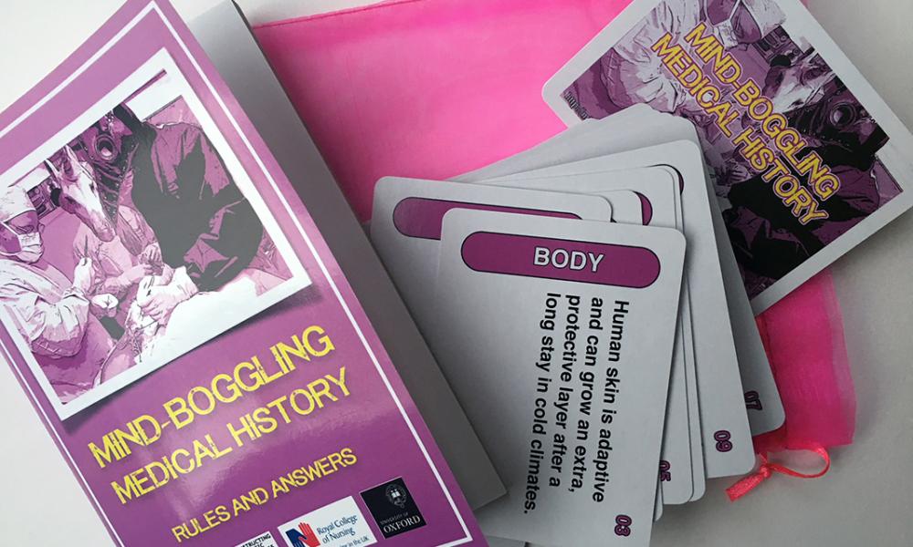 Image of cards used in the Mind-Boggling Medical History game 
