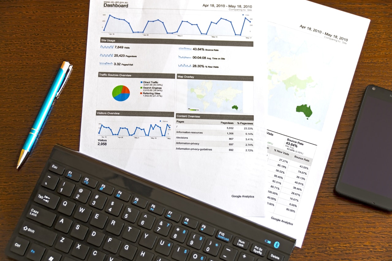 Keyboard and paper reports with statistics and graphs