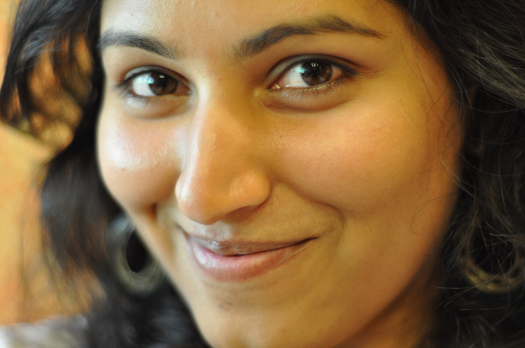 Close up photo of a woman's face